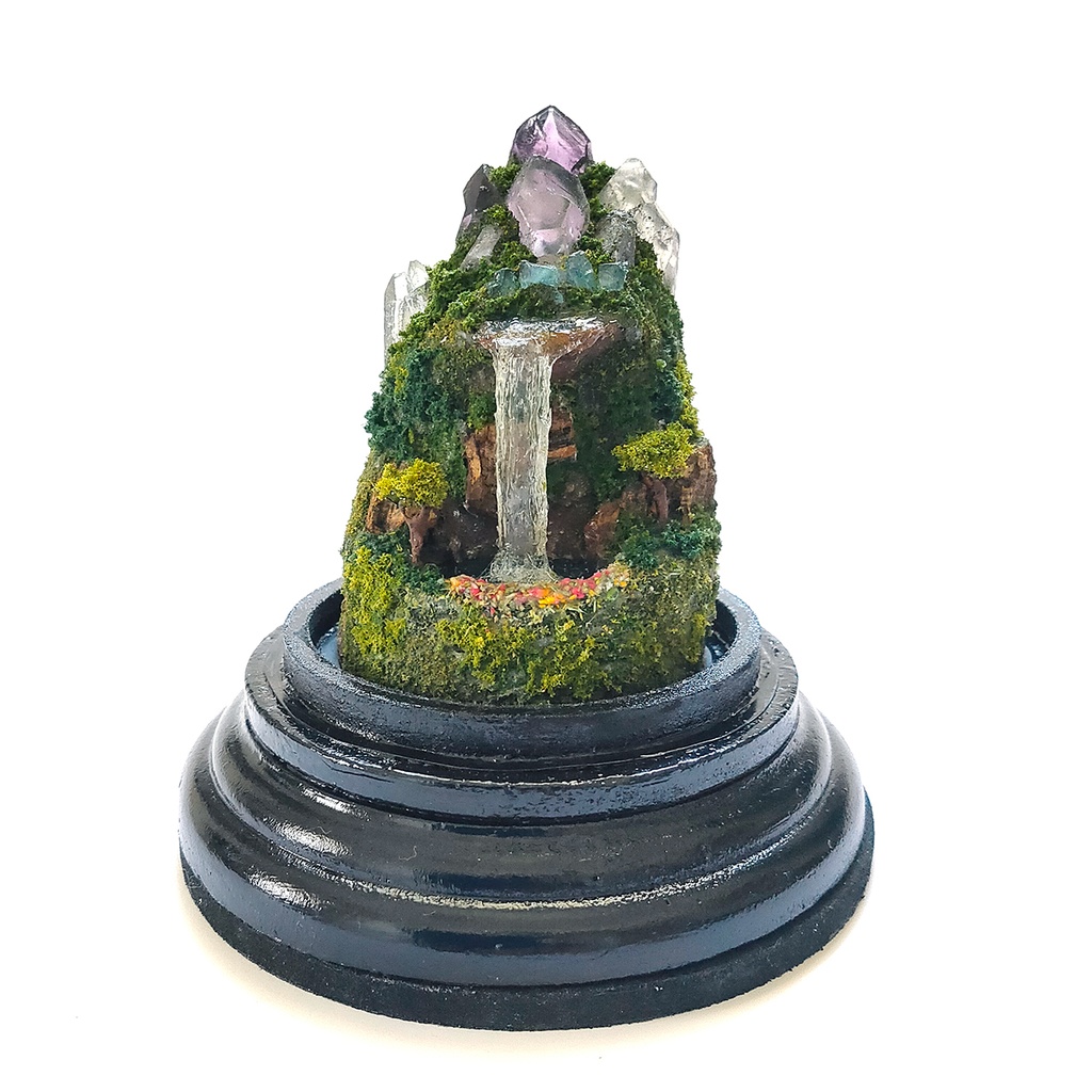 【期間限定・夏】鉱物ランプ『水晶山脈』中・リモコン切替点灯