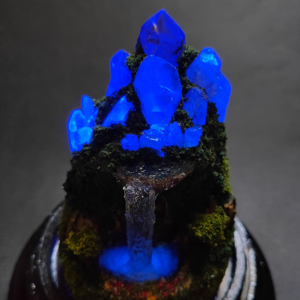 【期間限定・夏】鉱物ランプ『水晶山脈』中・リモコン切替点灯