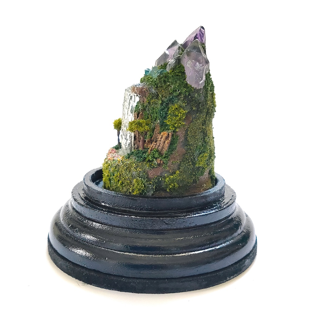 【期間限定・夏】鉱物ランプ『水晶山脈』中・リモコン切替点灯