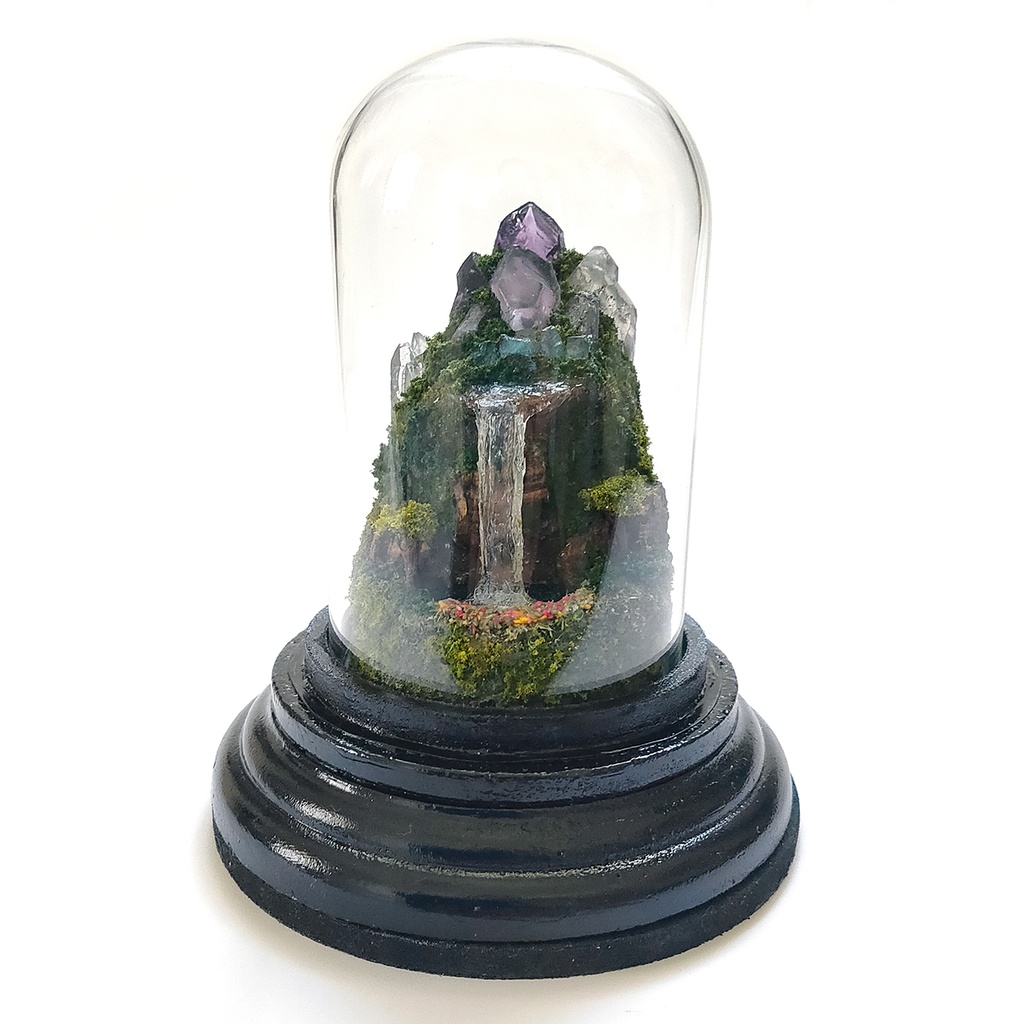 【期間限定・夏】鉱物ランプ『水晶山脈』中・リモコン切替点灯