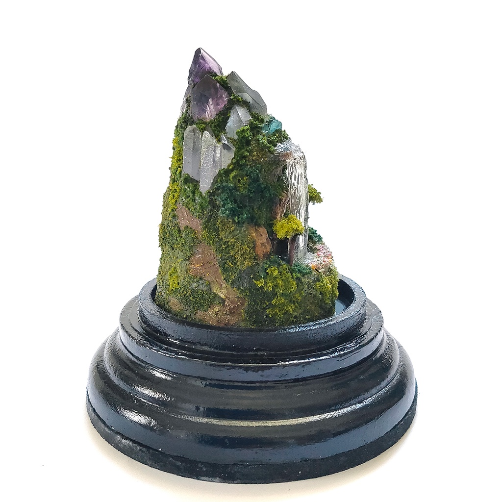 【期間限定・夏】鉱物ランプ『水晶山脈』中・リモコン切替点灯