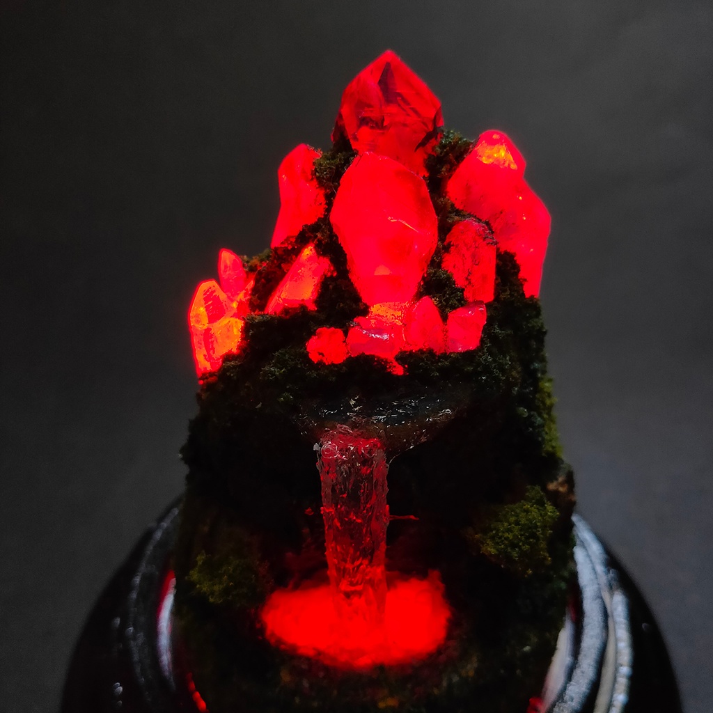 【期間限定・夏】鉱物ランプ『水晶山脈』中・リモコン切替点灯