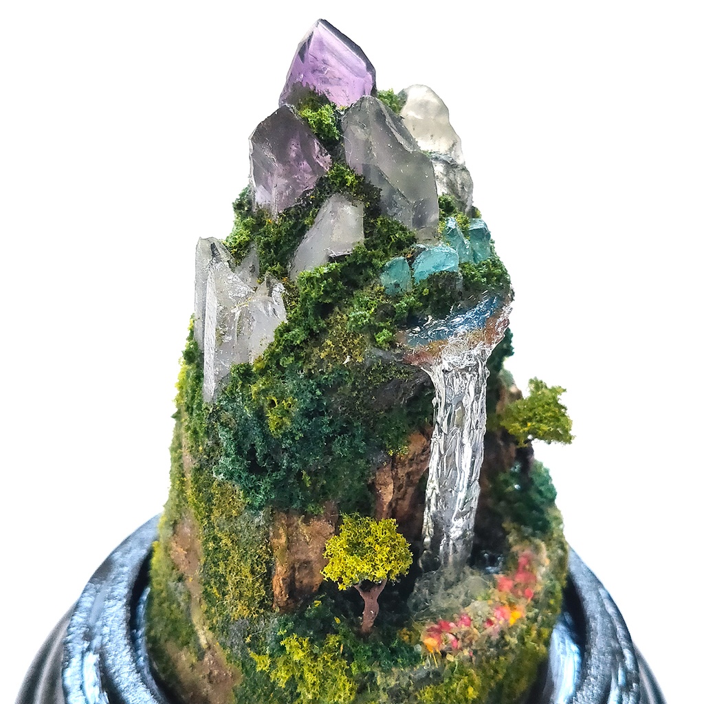 【期間限定・夏】鉱物ランプ『水晶山脈』中・リモコン切替点灯