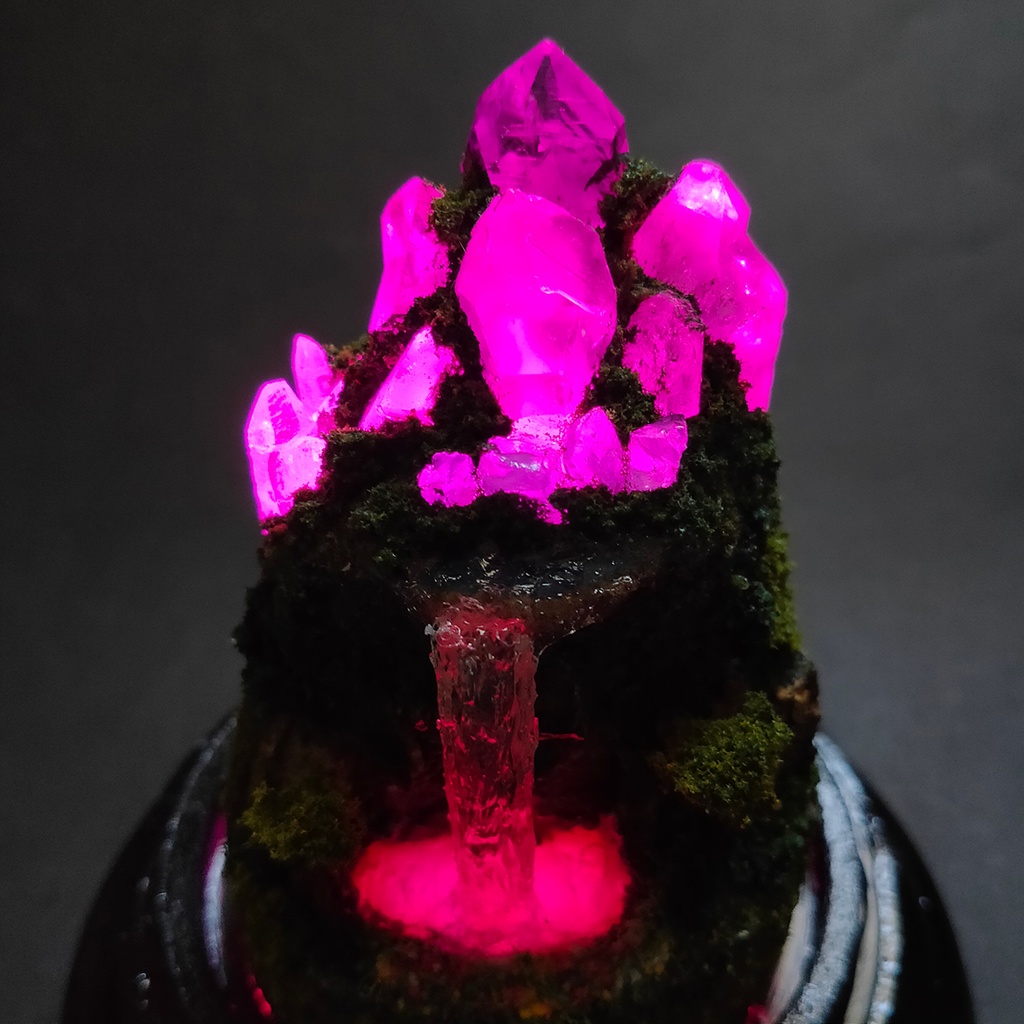 【期間限定・夏】鉱物ランプ『水晶山脈』中・リモコン切替点灯