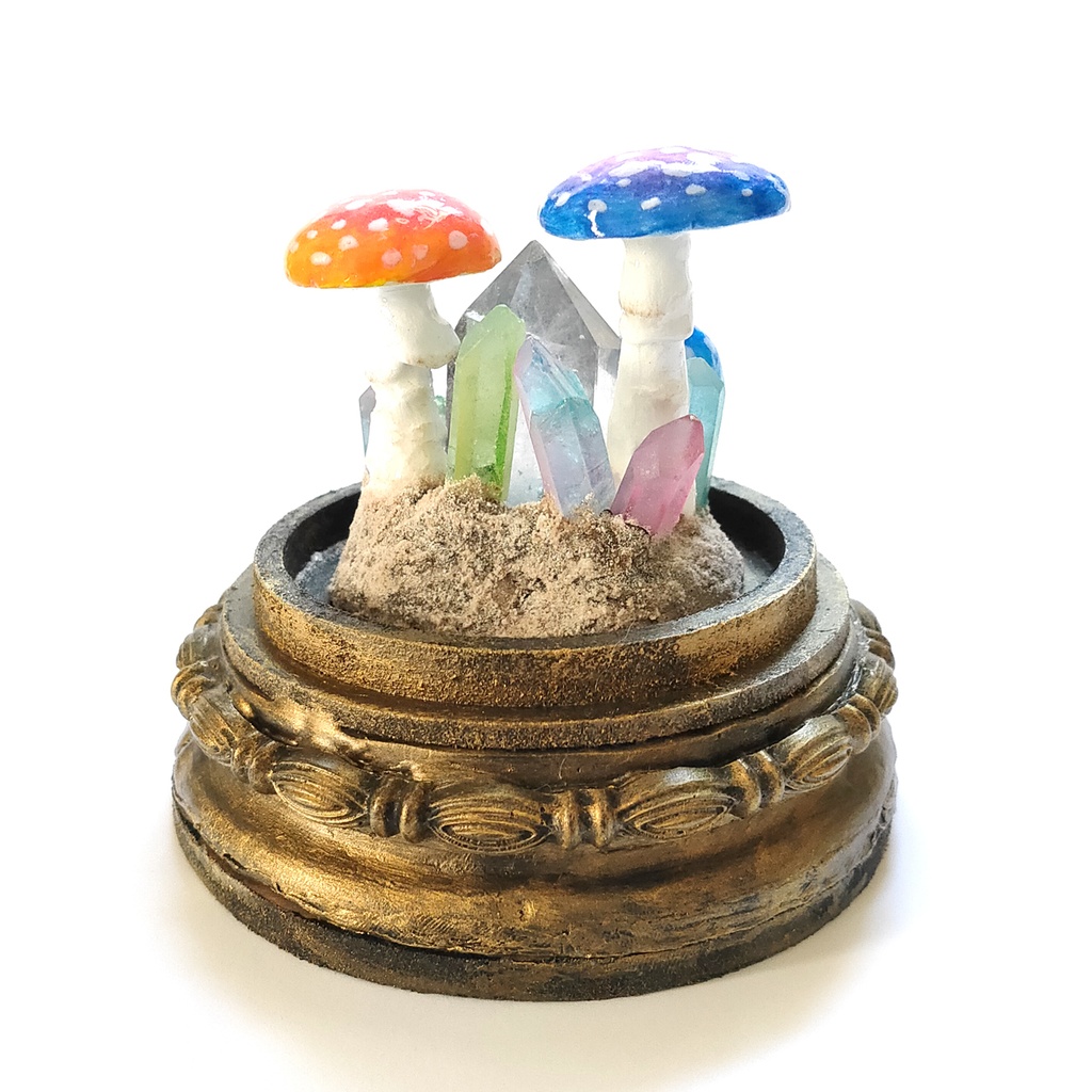 鉱物ランプ『月世界』中・水晶・リモコン切替点灯