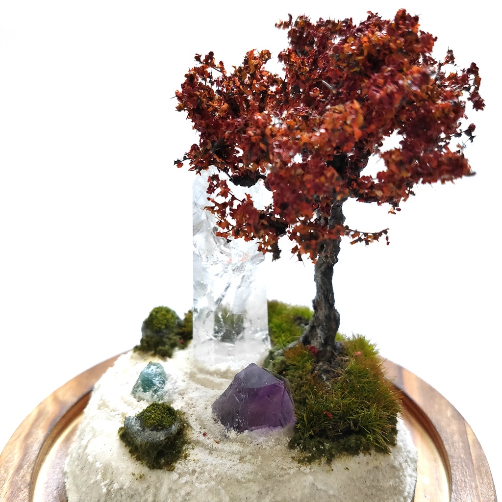 鉱物ランプ『水晶庭園-秋の庭-』大・水晶・リモコン切替点灯