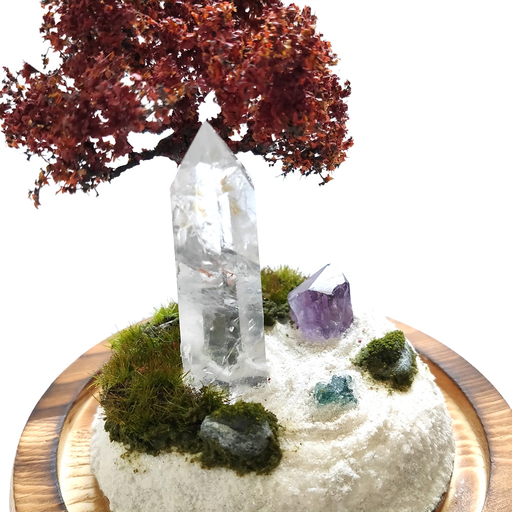 鉱物ランプ『水晶庭園-秋の庭-』大・水晶・リモコン切替点灯