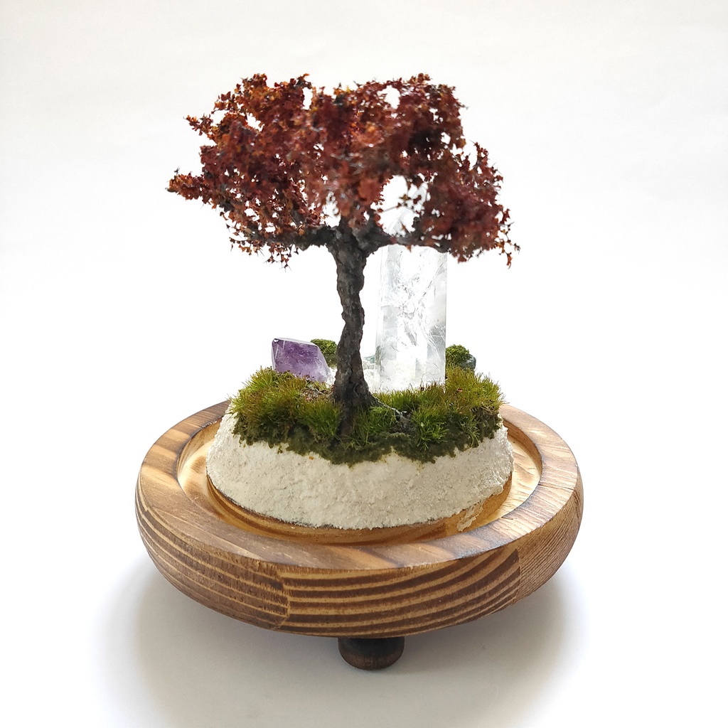 鉱物ランプ『水晶庭園-秋の庭-』大・水晶・リモコン切替点灯