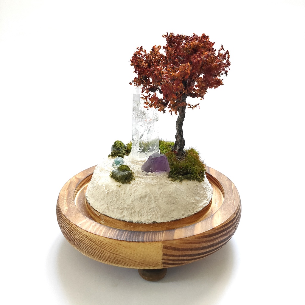 鉱物ランプ『水晶庭園-秋の庭-』大・水晶・リモコン切替点灯