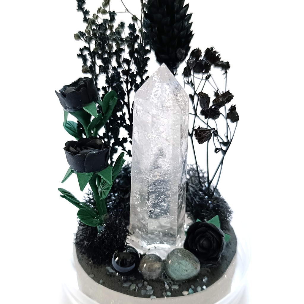 ドームのみ『黒』中サイズ・水晶・オニキス