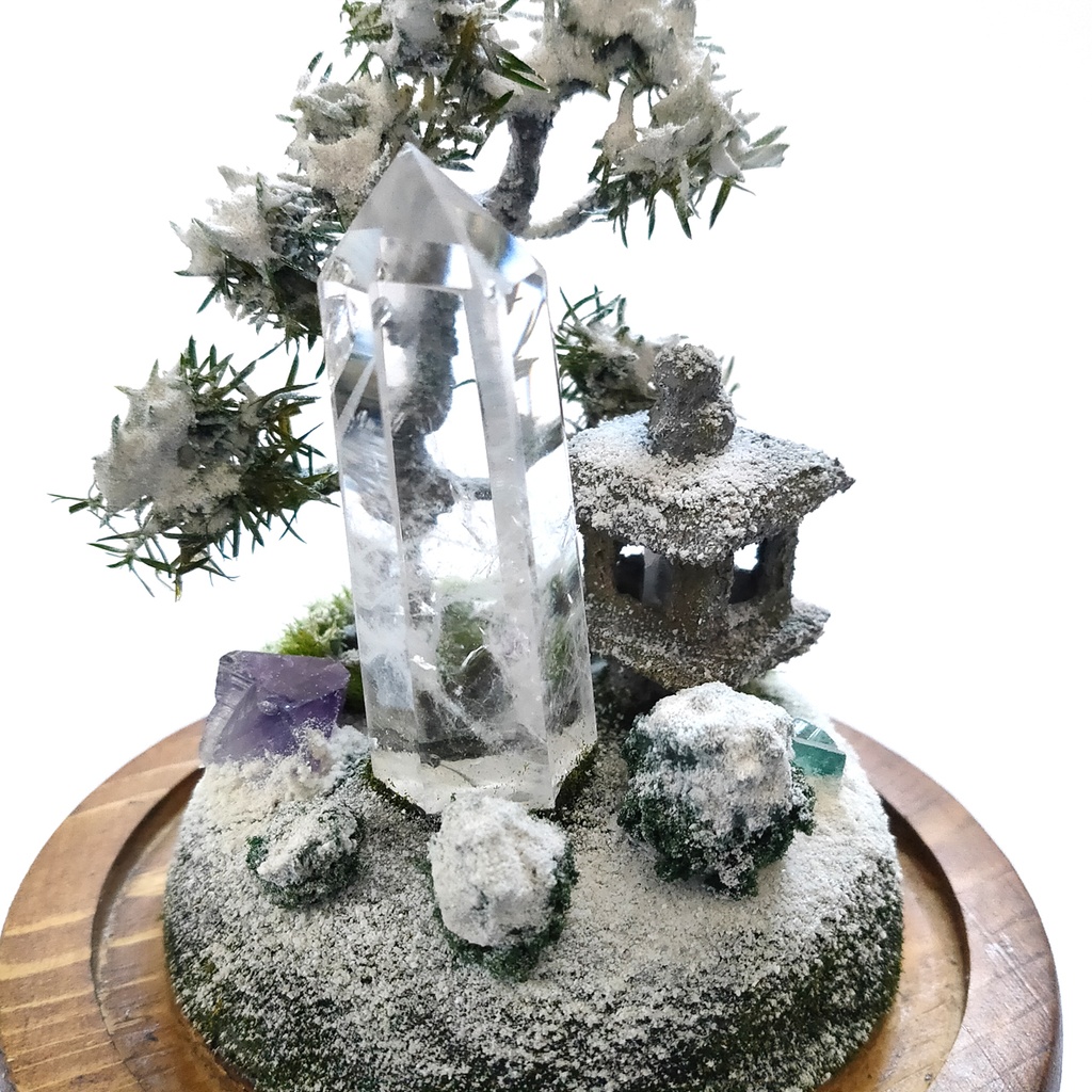 鉱物ランプ『水晶庭園-冬の庭-』大・水晶・リモコン切替点灯