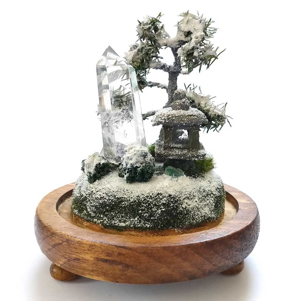 鉱物ランプ『水晶庭園-冬の庭-』大・水晶・リモコン切替点灯