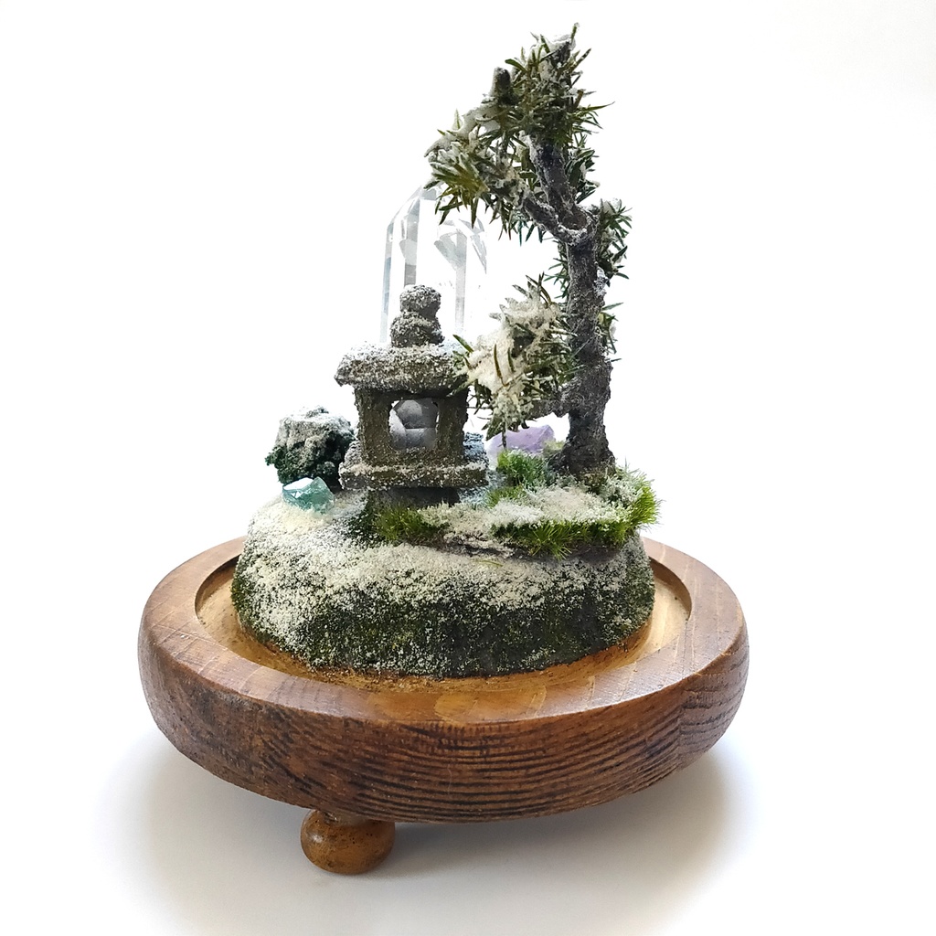 鉱物ランプ『水晶庭園-冬の庭-』大・水晶・リモコン切替点灯