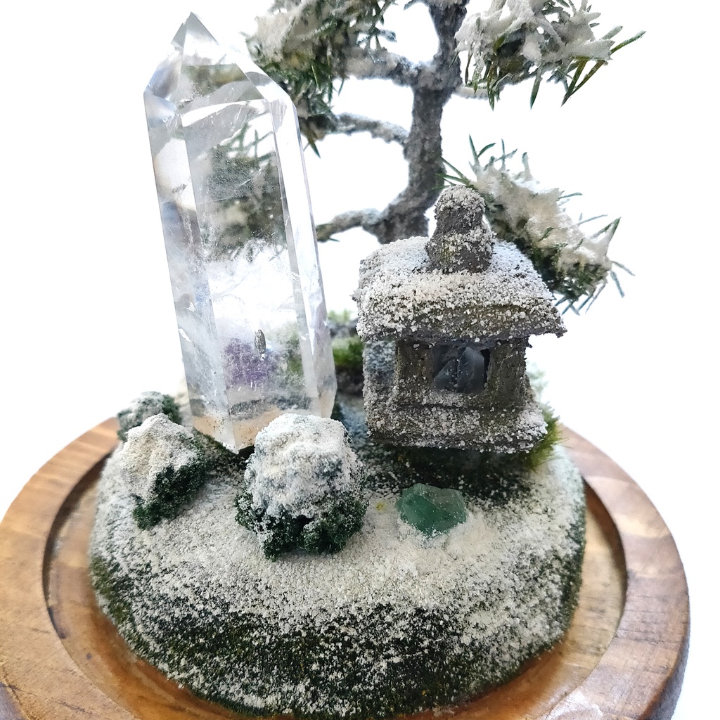 鉱物ランプ『水晶庭園-冬の庭-』大・水晶・リモコン切替点灯