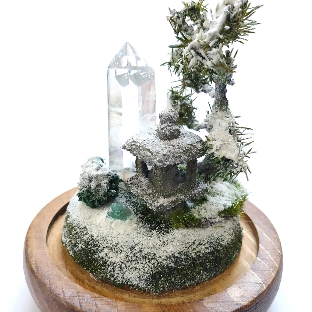 鉱物ランプ『水晶庭園-冬の庭-』大・水晶・リモコン切替点灯