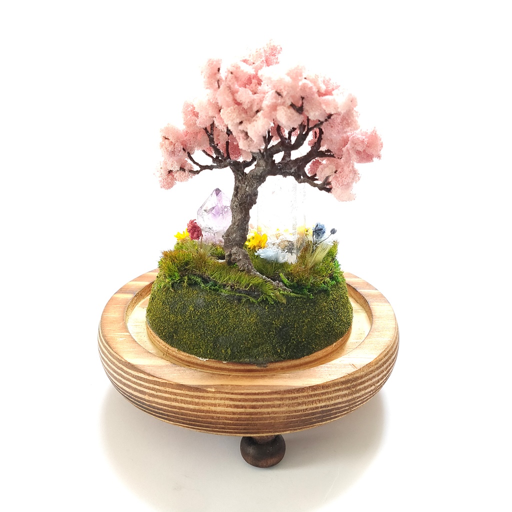 鉱物ランプ『水晶庭園-春の庭-』大・水晶・リモコン切替点灯