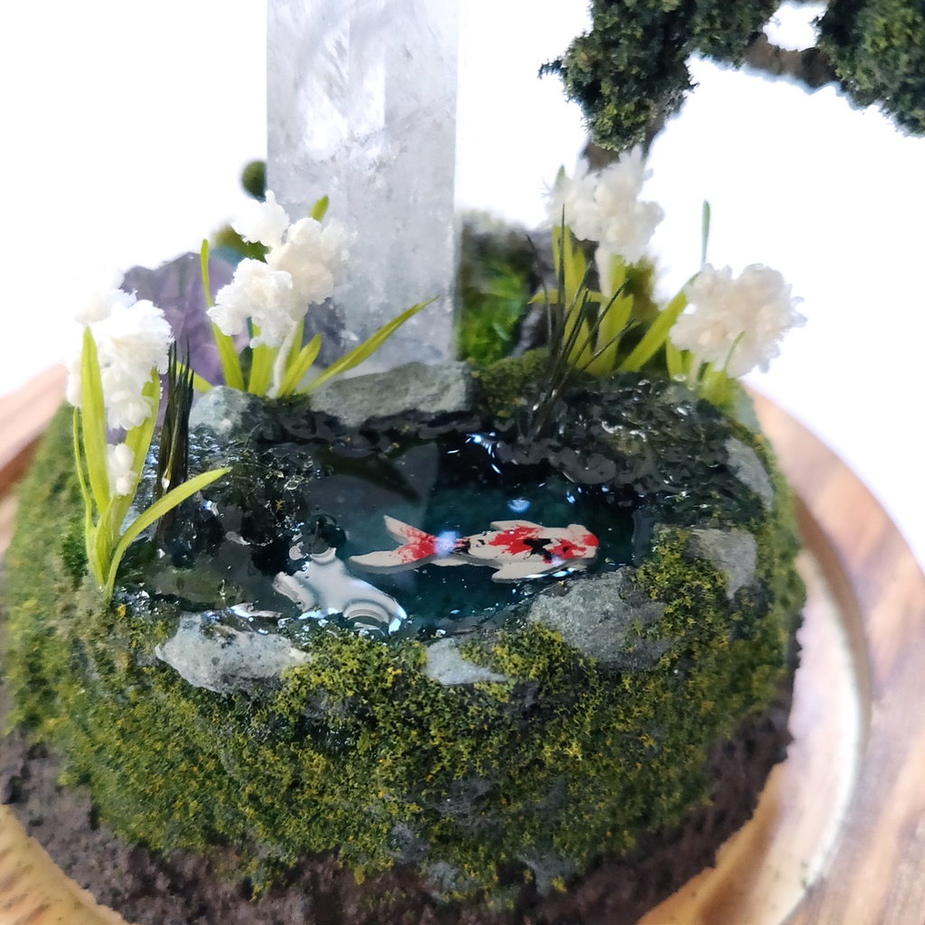 鉱物ランプ『水晶庭園-夏の庭-』大・水晶・リモコン切替点灯