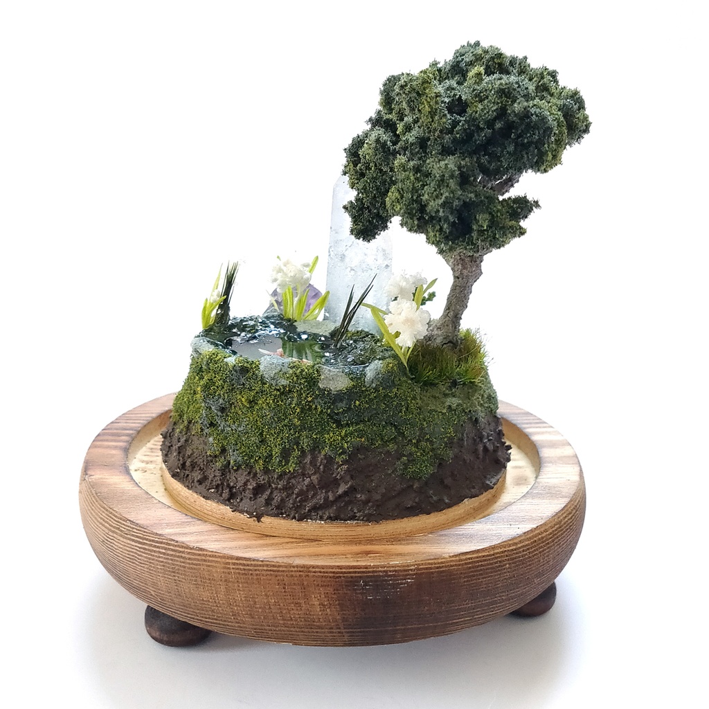 鉱物ランプ『水晶庭園-夏の庭-』大・水晶・リモコン切替点灯