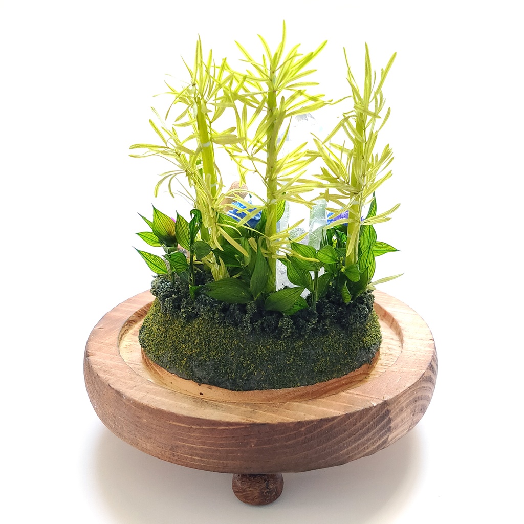 鉱物ランプ『水晶庭園-紫陽花の庭-』大サイズ・水晶・リモコン切替点灯