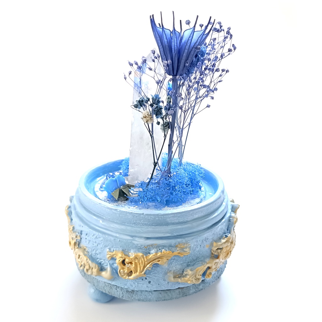 鉱物ランプ『青紫』中・水晶・タンザナイト・リモコン切替点灯