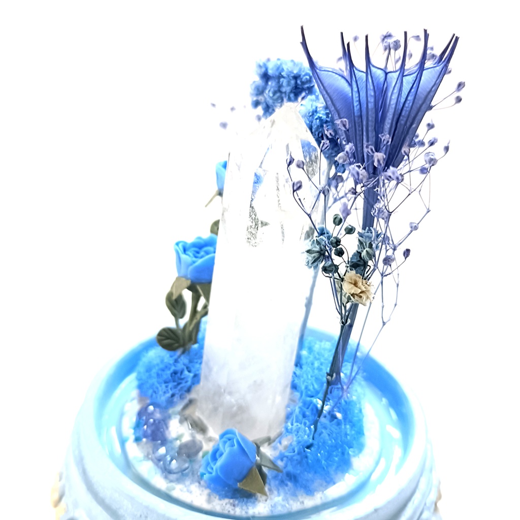 鉱物ランプ『青紫』中・水晶・タンザナイト・リモコン切替点灯