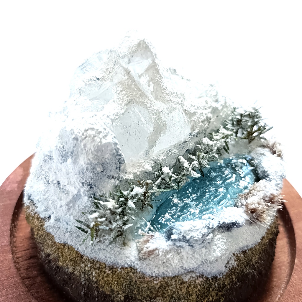 鉱物ランプ『雪山』大・セレナイト・リモコン切替点灯