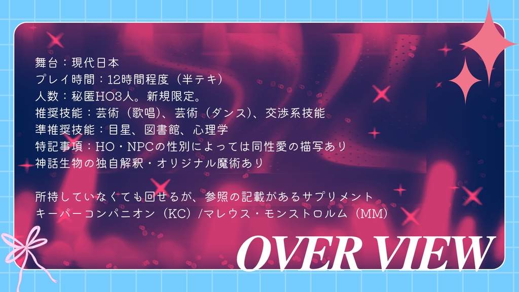CoC6th『アイドルは夢を売る職業です!』