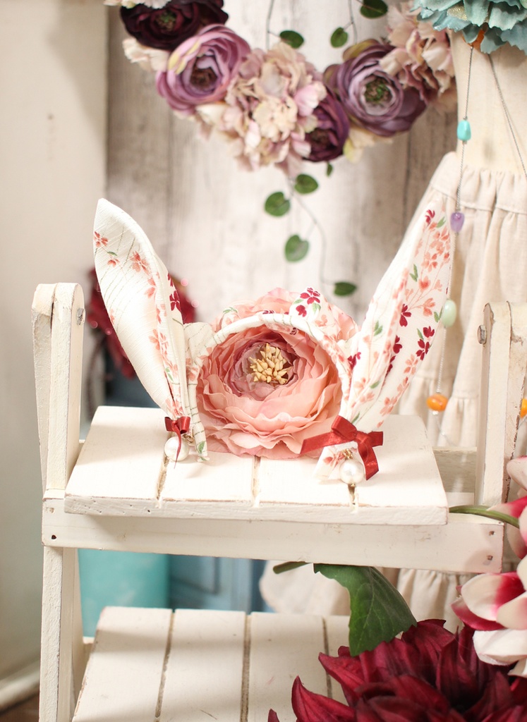 うさみみカチューシャ 白/流水桜