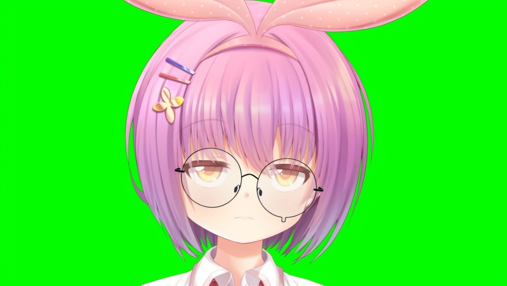 【大きな丸メガネ二種】VTS自撮り推奨透過png付き モデリング改変〇