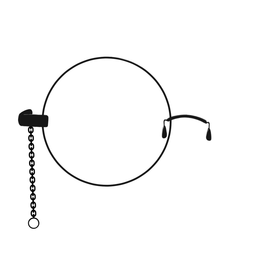 【大きなモノクル丸メガネとサングラス二種】VTS自撮り推奨透過png付き モデリング改変〇