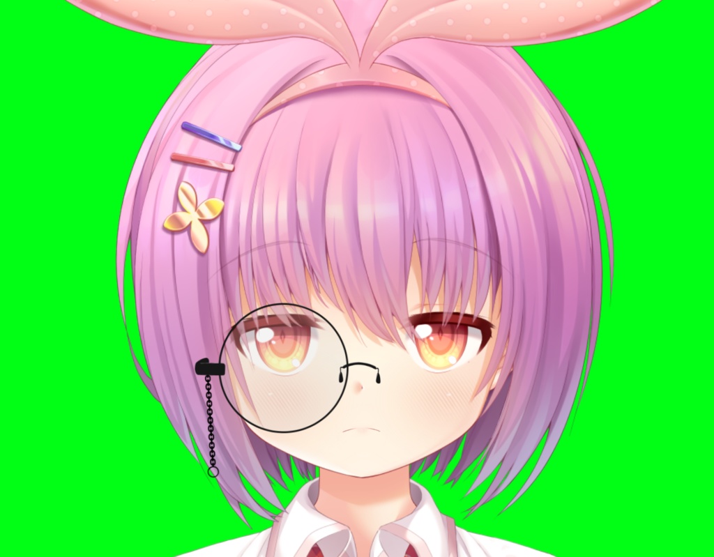 【大きなモノクル丸メガネとサングラス二種】VTS自撮り推奨透過png付き モデリング改変〇