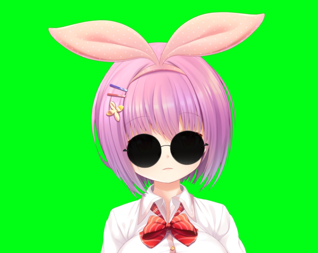 【大きなモノクル丸メガネとサングラス二種】VTS自撮り推奨透過png付き モデリング改変〇