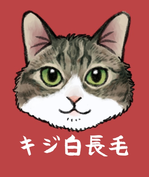 猫ちゃんアクキー（キジ白長毛）