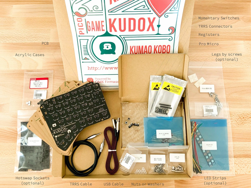 【基板色: 黒xゴールド】Kudox rev3 基本セット