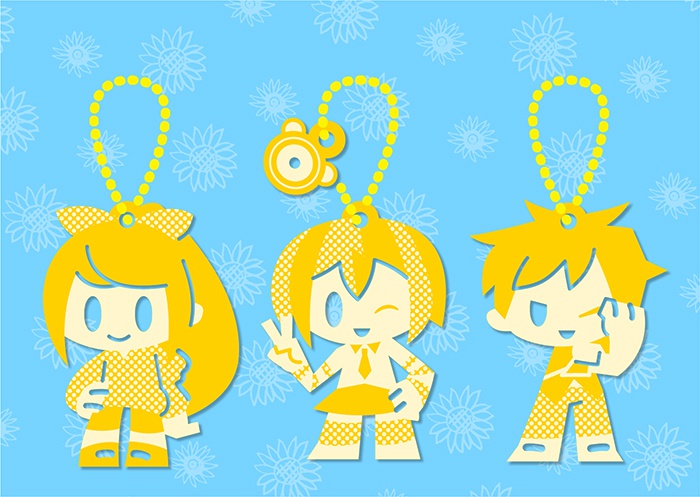 ひまわりパンチ 蛍光アクリルボールチェーン