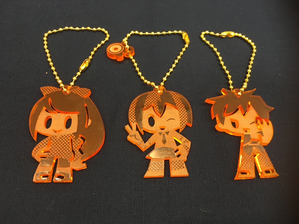 ひまわりパンチ 蛍光アクリルボールチェーン