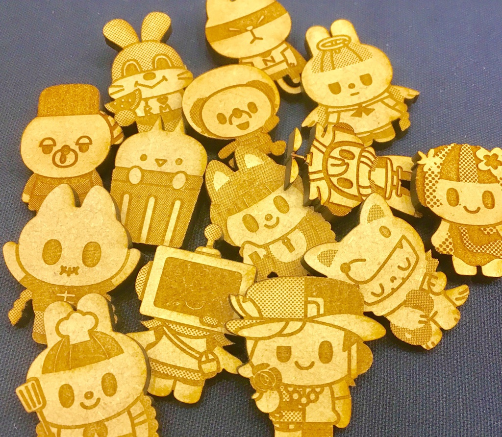 ポップンミュージック 小さなウッドブローチ