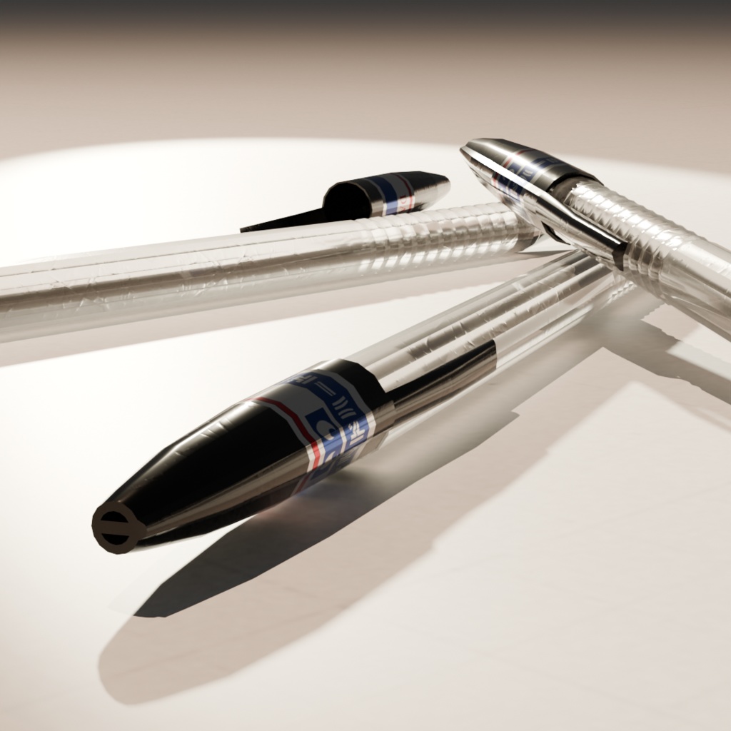 ボールペン【3Dモデル】【ニューハード】【ローポリモデルあり】