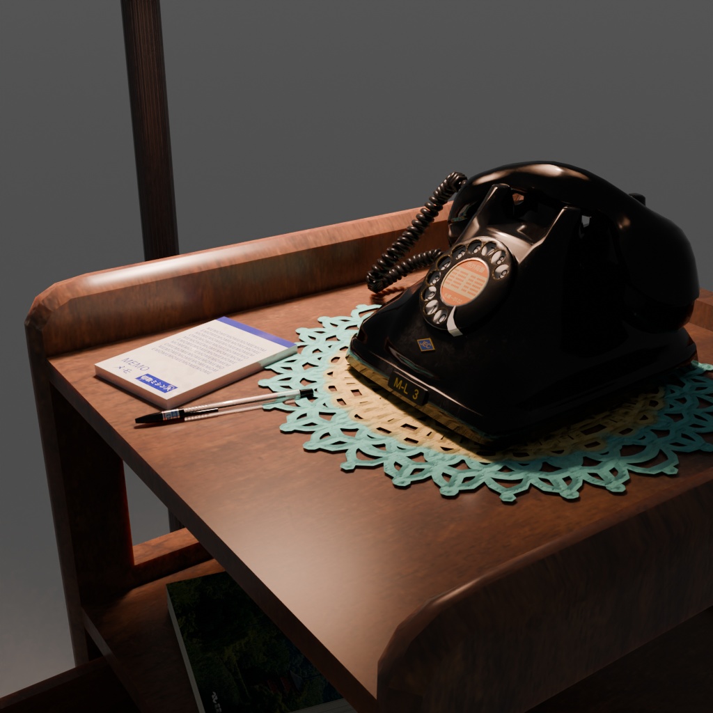 黒電話セット【3Dモデル】【昭和レトロ】