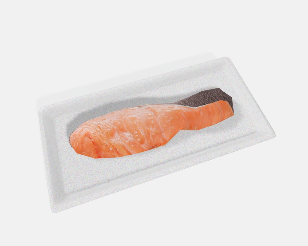 【焼き鮭】鮭の切り身【3Dモデル】