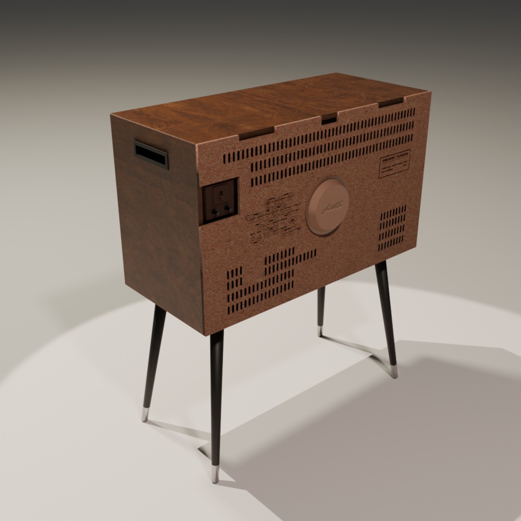 白黒テレビ【3Dモデル】【ローポリモデルあり】