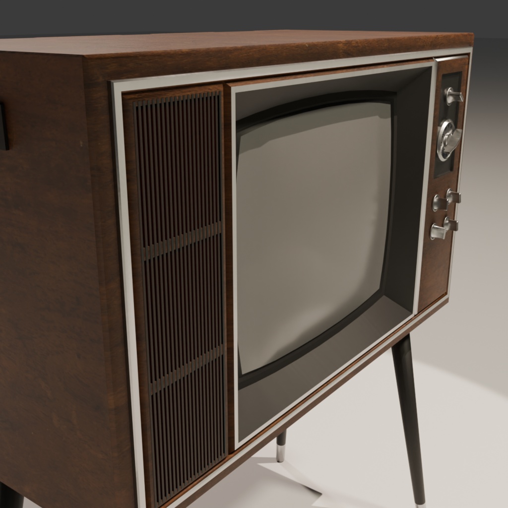 白黒テレビ【3Dモデル】【ローポリモデルあり】
