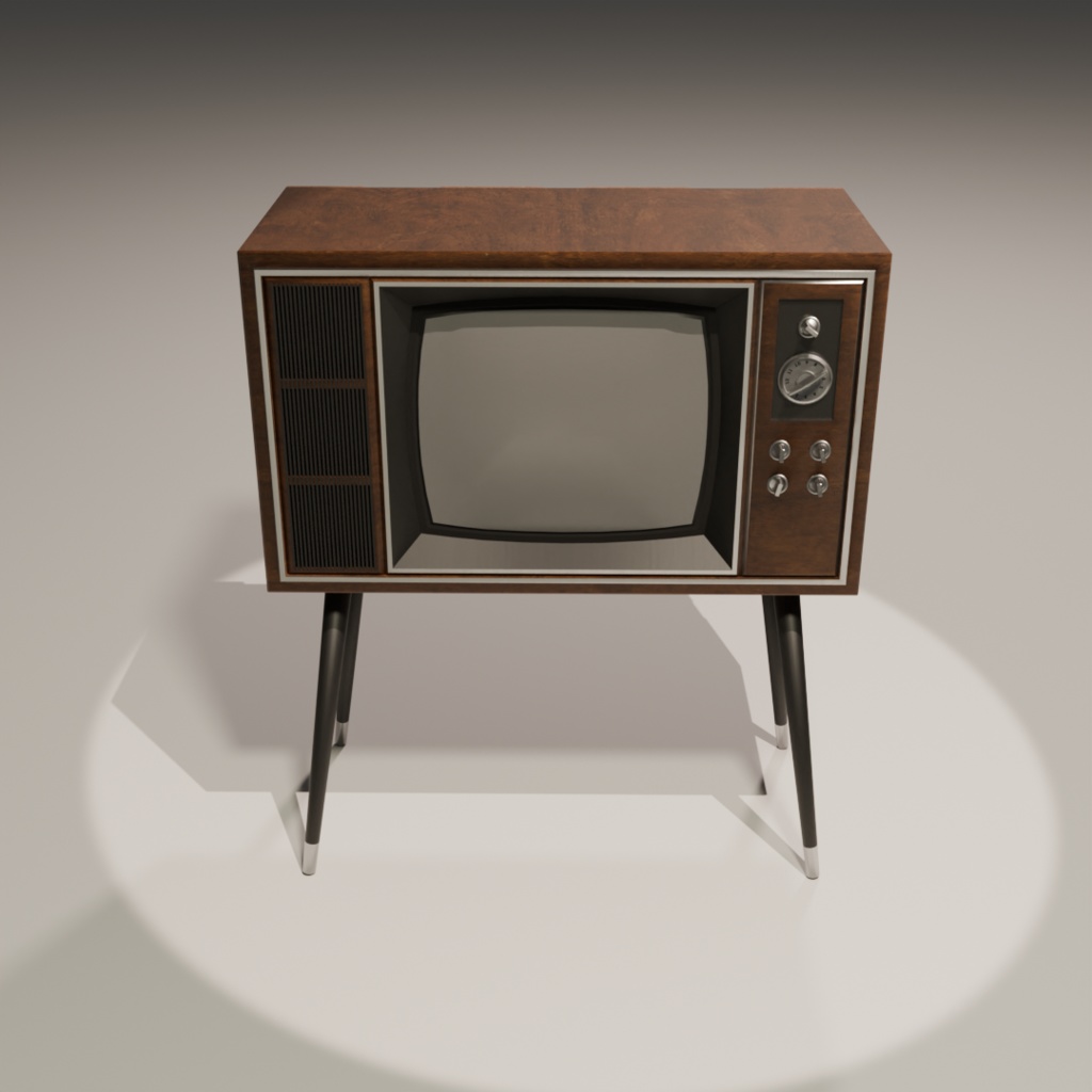 白黒テレビ【3Dモデル】【ローポリモデルあり】