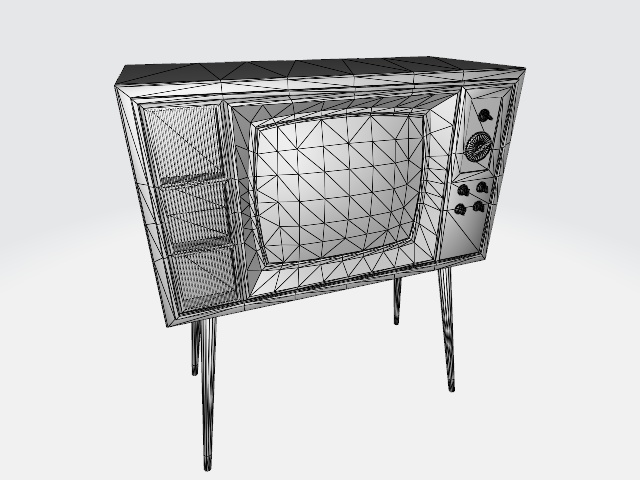 白黒テレビ【3Dモデル】【ローポリモデルあり】