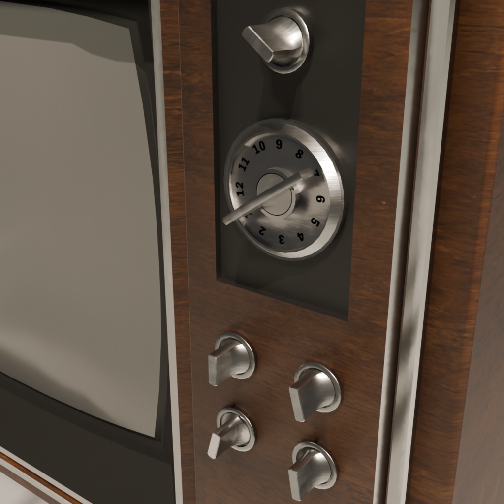 白黒テレビ【3Dモデル】【ローポリモデルあり】