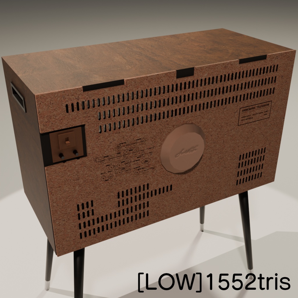 白黒テレビ【3Dモデル】【ローポリモデルあり】