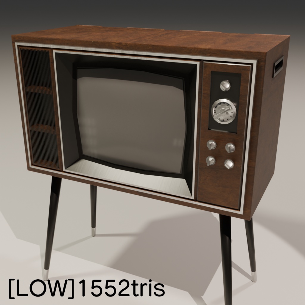 白黒テレビ【3Dモデル】【ローポリモデルあり】