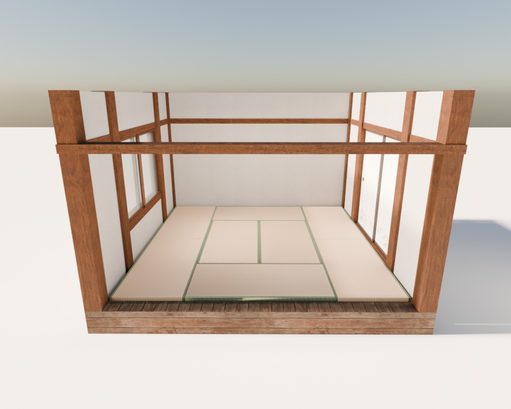 8畳間和室【3Dモデル】【家具なし】