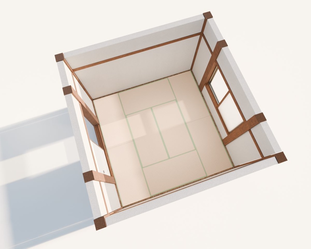 8畳間和室【3Dモデル】【家具なし】