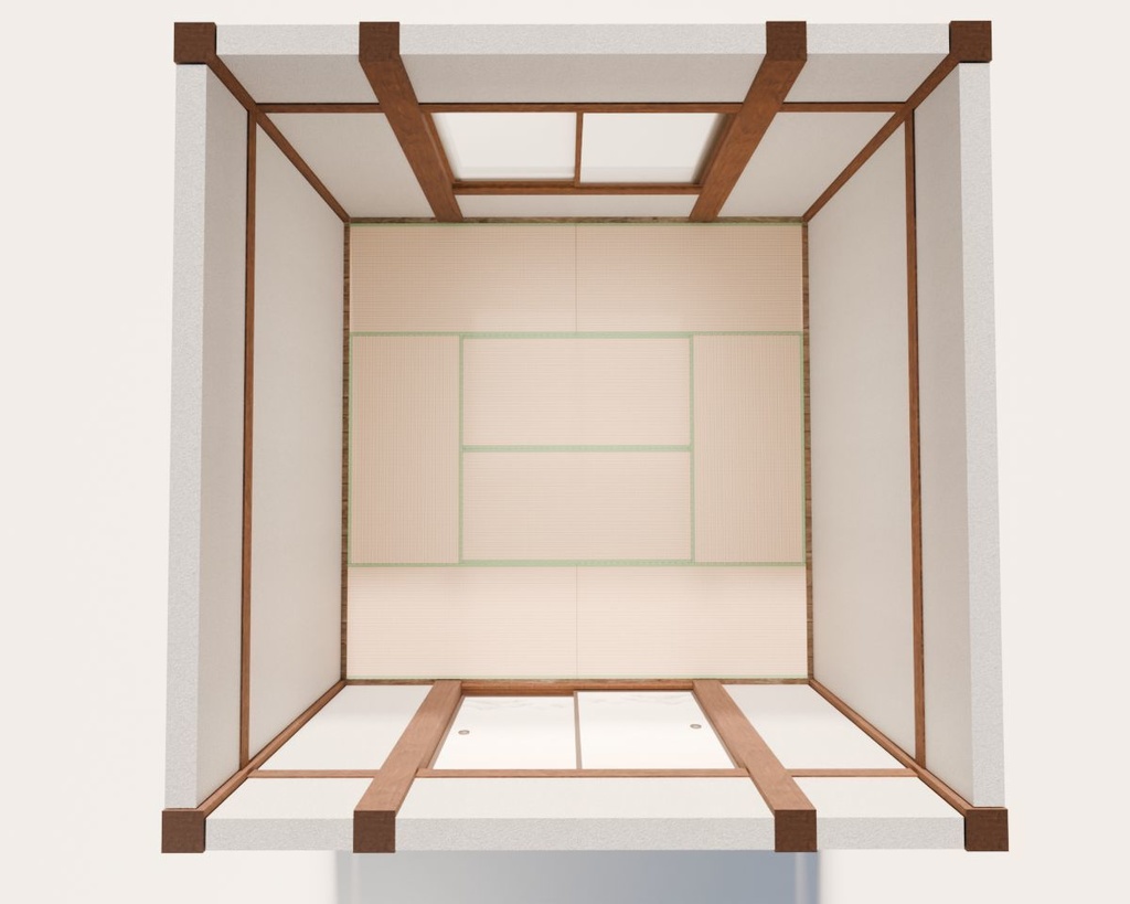 8畳間和室【3Dモデル】【家具なし】